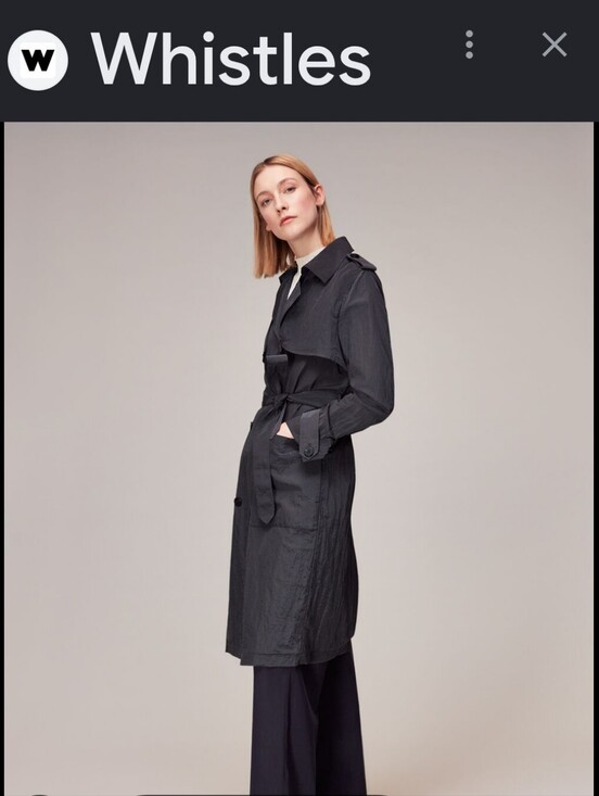 Whistles Jackets & Blazers - Whistles Dark Gray Belted Trench Coat